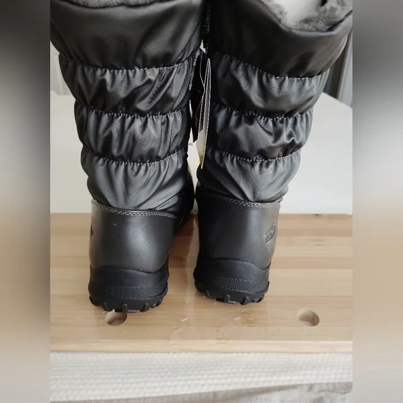 TOTES womens Samantha winter boot shoe size 11M black fabric upper zip up side . - Picture 4 of 9